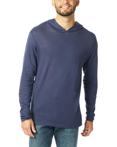 Alternative Apparel Keeper Jersey Pullover Hoodie - Blue