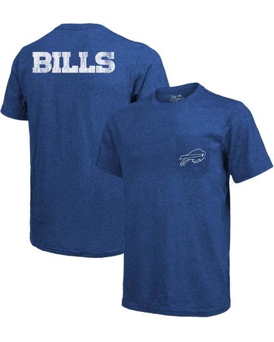 Majestic Buffalo Bills Tri-blend Pocket T-shirt - Blue