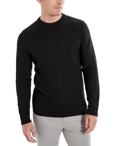 Kenneth Cole Slim Fit Popcorn Crewneck Sweater - Black