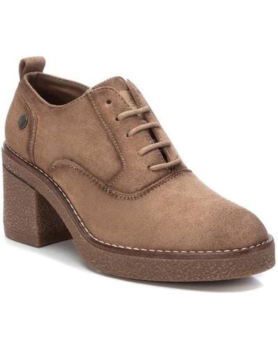 Xti Suede Heeled Oxfords By - Brown