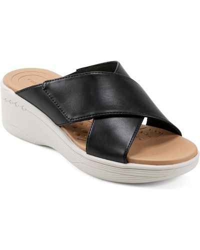 Easy Spirit Bindie Slip-on Open Toe Casual Sandals - Brown