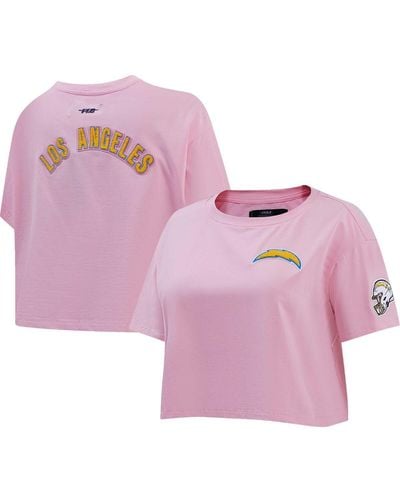 Pro Standard Los Angeles Chargers Cropped Boxy T-shirt - Pink