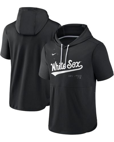 Nike Chicago White Sox Springer Short Sleeve Team Pullover Hoodie - Black