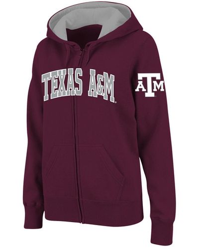 Colosseum Athletics Texas A&m aggies Arched Name Full-zip Hoodie - Purple
