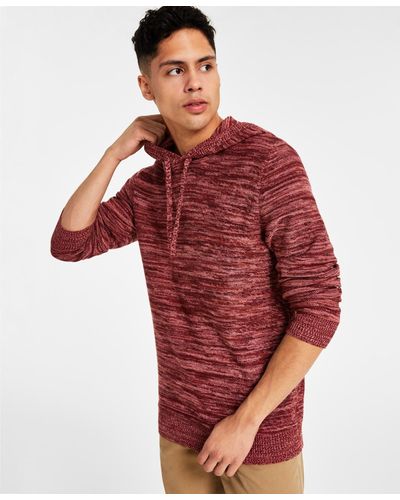 Sun & Stone Sun + Stone Solid Marled Hooded Sweater - Red