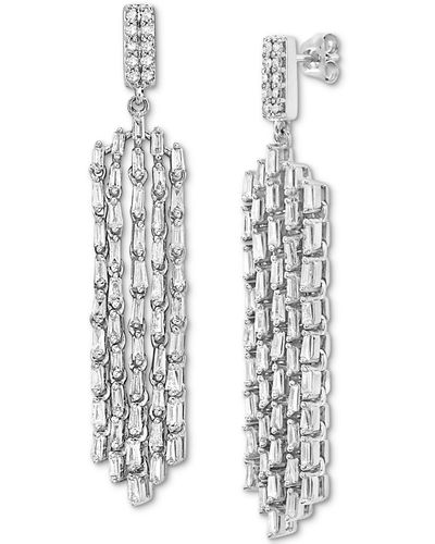 Macy's Diamond Multi-chain Dangle Drop Earrings (1 Ct. T.w. - Metallic