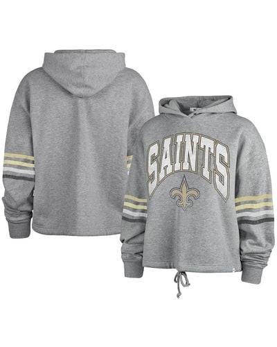 '47 Distressed New Orleans Saints Upland Bennett Pullover Hoodie - Gray