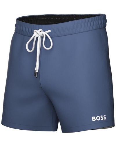 BOSS Boss By Lee Drawstring 5.3" Swim Trunks - Blue