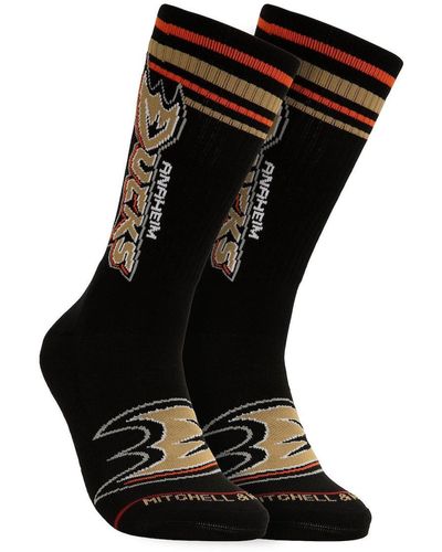 Mitchell & Ness Anaheim Ducks Power Play Crew Socks - Black