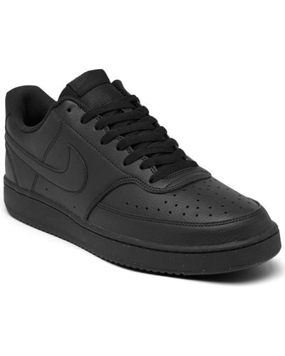 Nike Court Vision Low Next Nature Casual Sneakers From Finish Line - Black