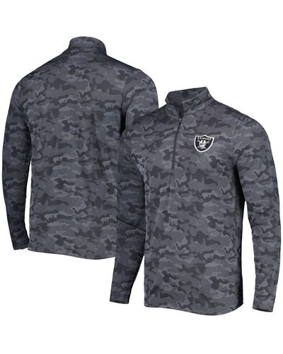 Antigua Las Vegas Raiders Brigade Quarter-zip Sweatshirt - Gray