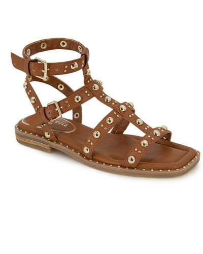 Kenneth Cole Ruby Flat Sandals - Brown