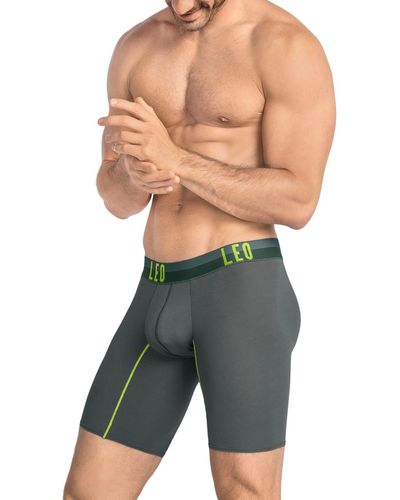 Leo Long Perfect Fit Boxer Brief - Gray