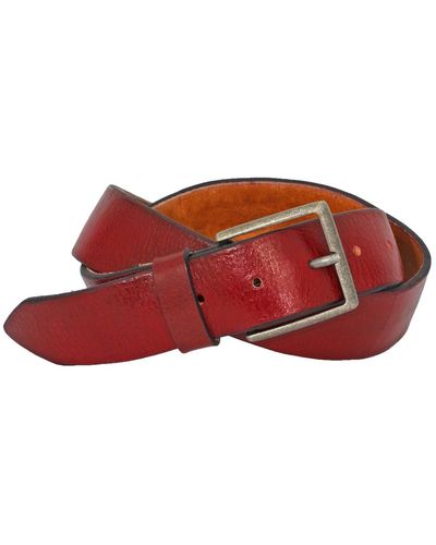 Duchamp Leather Non-reversible Dress Casual Belt - Red
