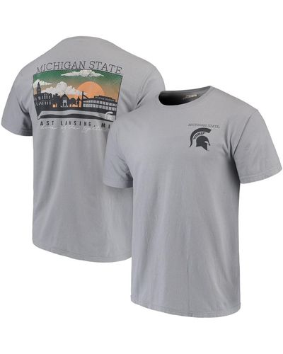 Image One Michigan State Spartans Comfort Colors Campus Scenery T-shirt - Gray
