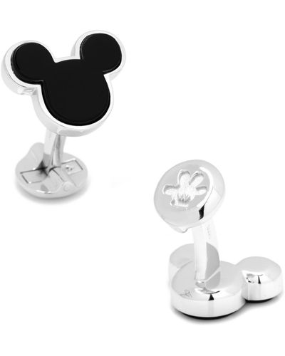 Cufflinks Inc. Sterling And Onyx Mickey Mouse Cufflinks - White
