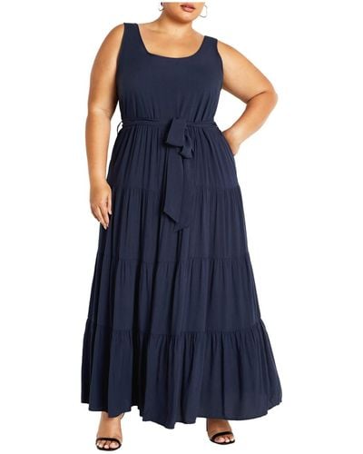 City Chic Plus Size Sasha Maxi Dress - Blue