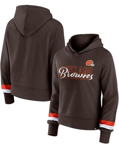 Fanatics Cleveland S Over Under Pullover Hoodie - Brown
