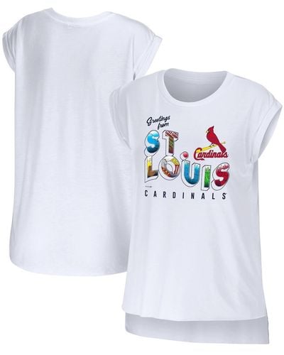 WEAR by Erin Andrews St. Louis Cardinals Greetings From T-shirt - White