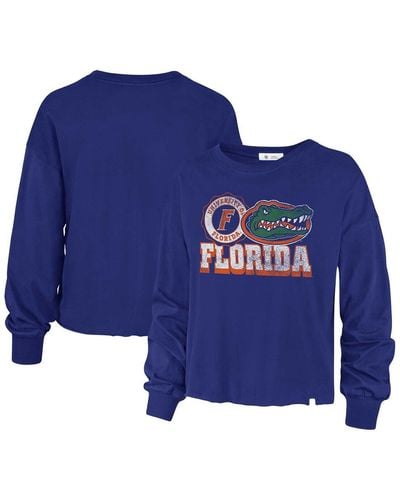'47 Distressed Florida Gators Bottom Line Parkway Long Sleeve T-shirt - Blue