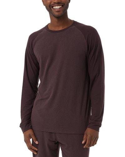 32 Degrees Heat Colorblocked Raglan-sleeve Sleep T-shirt - Purple