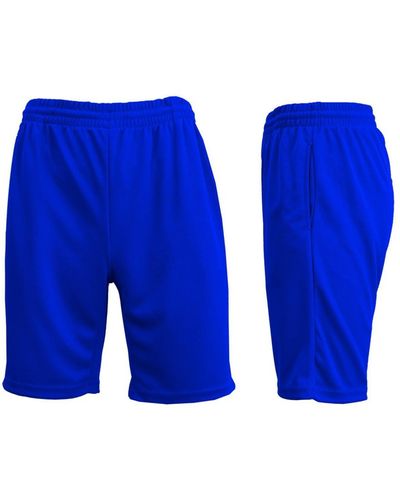 Galaxy By Harvic Moisture Wicking Performance Basic Mesh Shorts - Blue