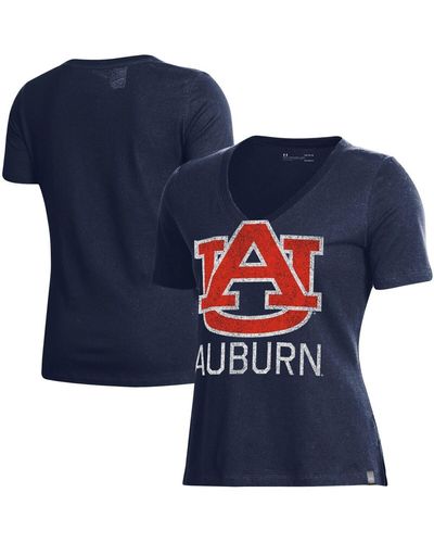 Under Armour Auburn Tigers Logo Performance V-neck T-shirt - Blue