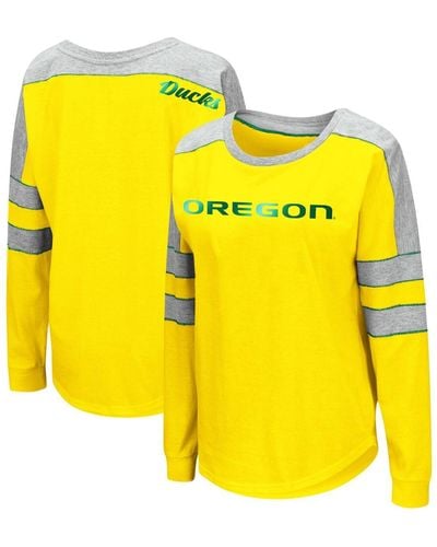 Colosseum Athletics Oregon Ducks Trey Dolman Long Sleeve T-shirt - Yellow