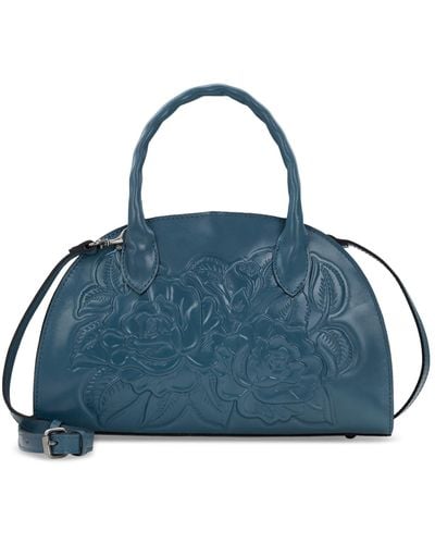 Patricia Nash Angelina Small Leather Top Handle Bag - Blue
