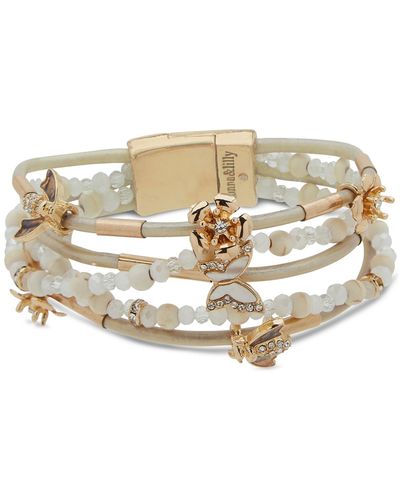 Lonna & Lilly Gold-tone Flower Critter Wrap Bracelet - Metallic