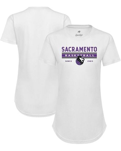 Sportiqe Sacramento Kings Origins Phoebe Tri-blend T-shirt - White