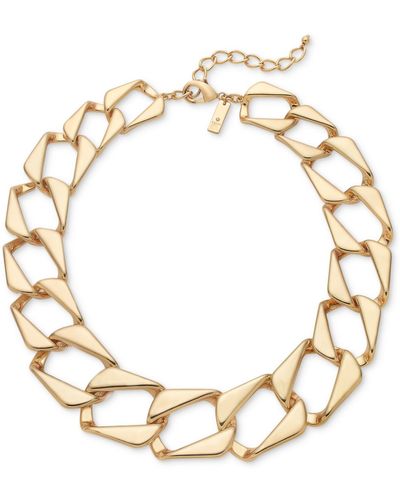 INC International Concepts Tone Large Geometric Chain All-around Collar Necklace - Metallic