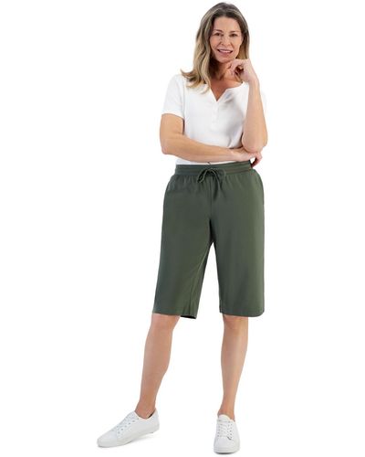 Style & Co. Mid Rise Sweatpant Bermuda Shorts - Green
