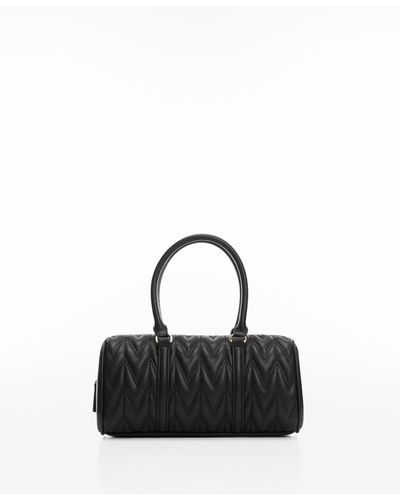Mango Double-handle Quilted Bag - Black