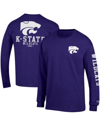 Champion Kansas State Wildcats Team Stack Long Sleeve T-shirt - Purple
