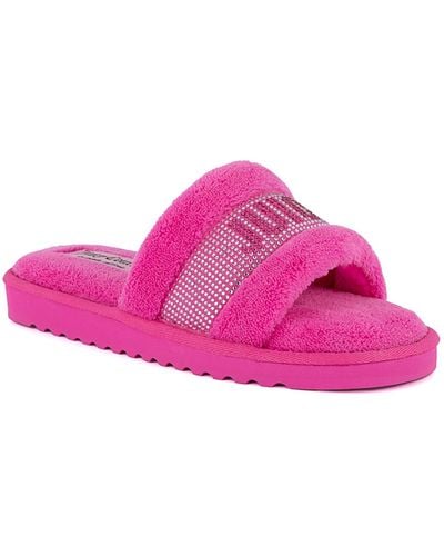 Juicy Couture Halo 2 Terry Slippers - Pink