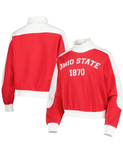 Gameday Couture Ohio State Buckeyes Make It A Mock Sporty Pullover Sweatshirt - Red