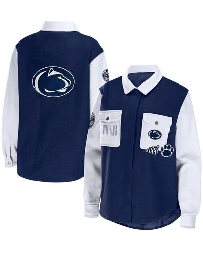 WEAR by Erin Andrews Penn State Nittany Lions Button-up Shirt Jacket - Blue