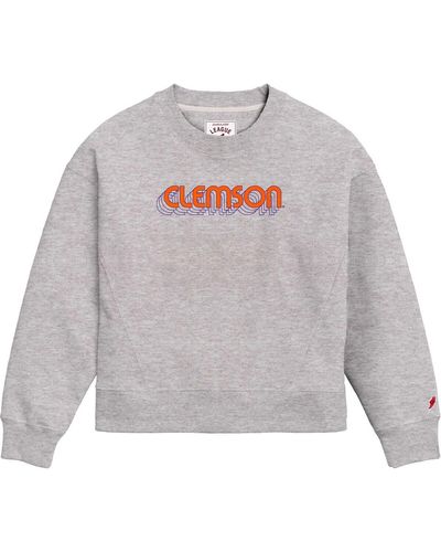 League Collegiate Wear Clemson Tigers Boxy Pullover Sweatshirt - Gray