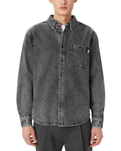 Frank And Oak Clark Regular-fit Denim Button Shirt - Gray