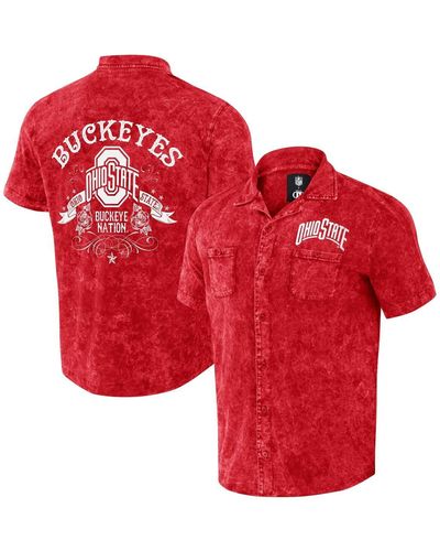 Fanatics Darius Rucker Collection By Ohio State Buckeyes Team Color Button-up Shirt - Red