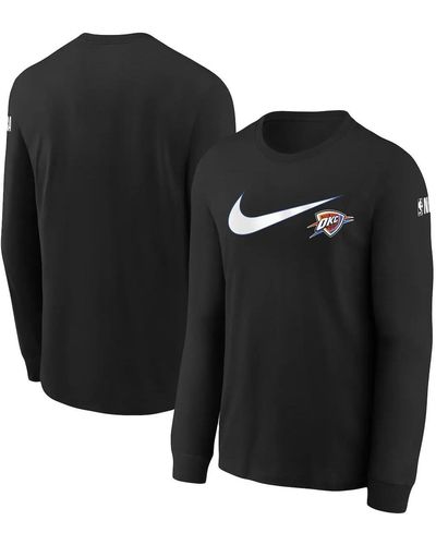 Nike Big Boys And Girls Oklahoma City Thunder Swoosh Long Sleeve T-shirt - Black