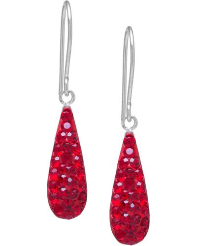 Giani Bernini Pave Crystal Teardrop Earrings - Red