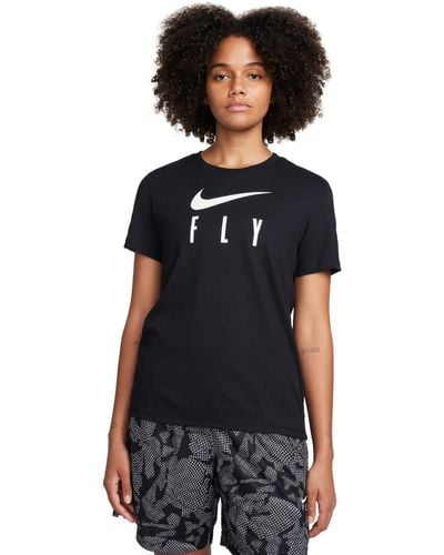 Nike Swoosh Fly Dri-fit Crewneck Graphic T-shirt - Black