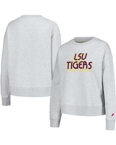 League Collegiate Wear Lsu Tigers Boxy Pullover Sweatshirt - White
