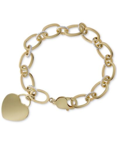 Macy's Diamond Heart Charm Bracelet (1/10 Ct. T.w. - Metallic