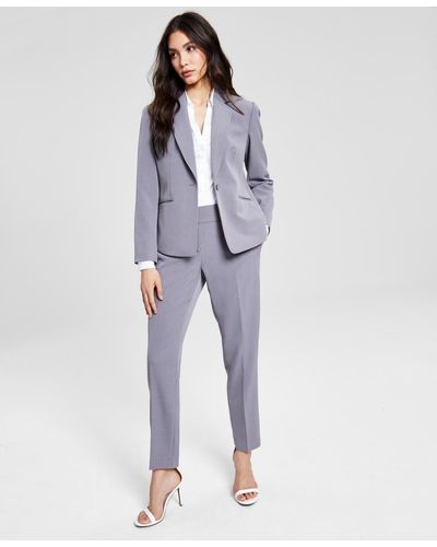 Le Suit Crepe One-button Pantsuit - Gray