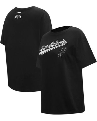 Pro Standard San Antonio Spurs Script Boyfriend T-shirt - Black