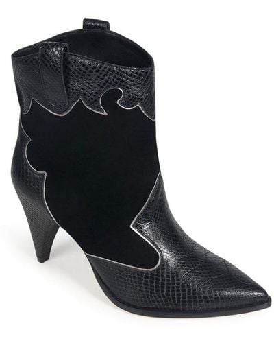 Paula Torres Shoes Zurique Pointed-toe Cowboy Booties - Black