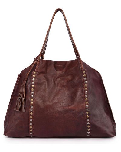 Old Trend Genuine Leather Birch Tote Bag - Purple